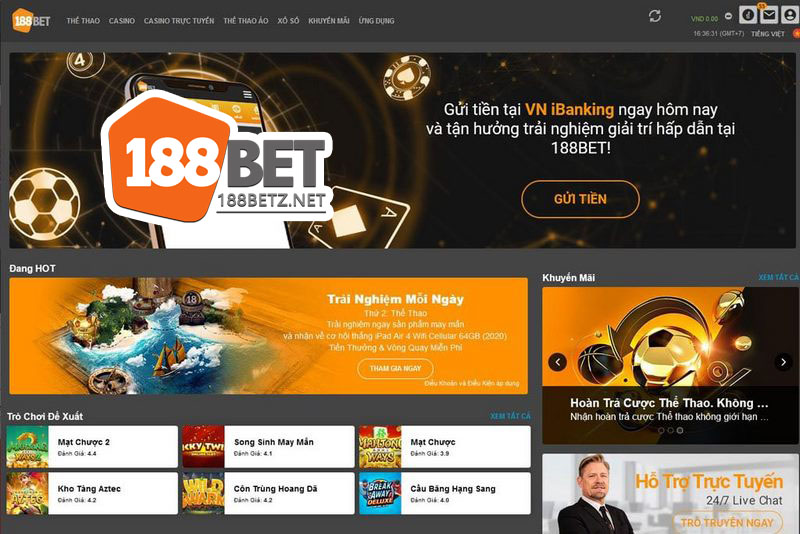 Sản phẩm cá cược tại nhà cái 188BET
