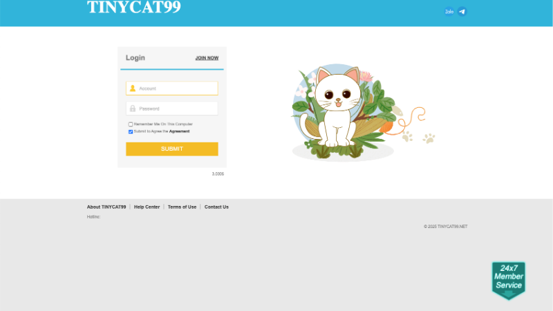 Cách đăng ký/đăng nhập nhà cái Tinycat99