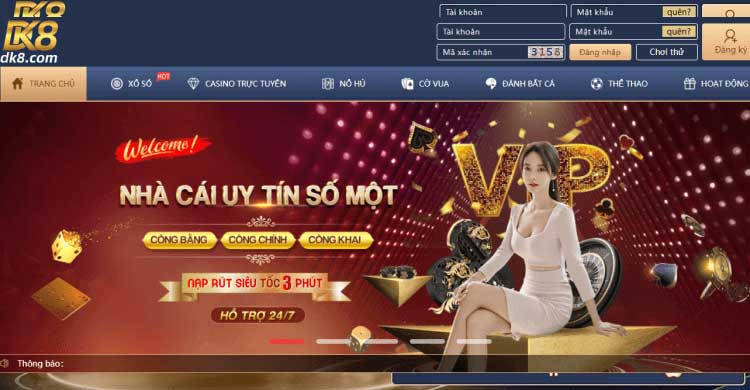 Cách đăng ký/đăng nhập nhà cái DK8