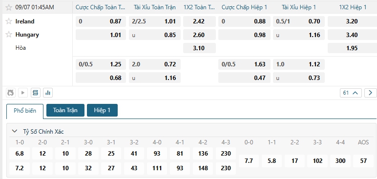 Tip bóng đá Ireland vs Hungary